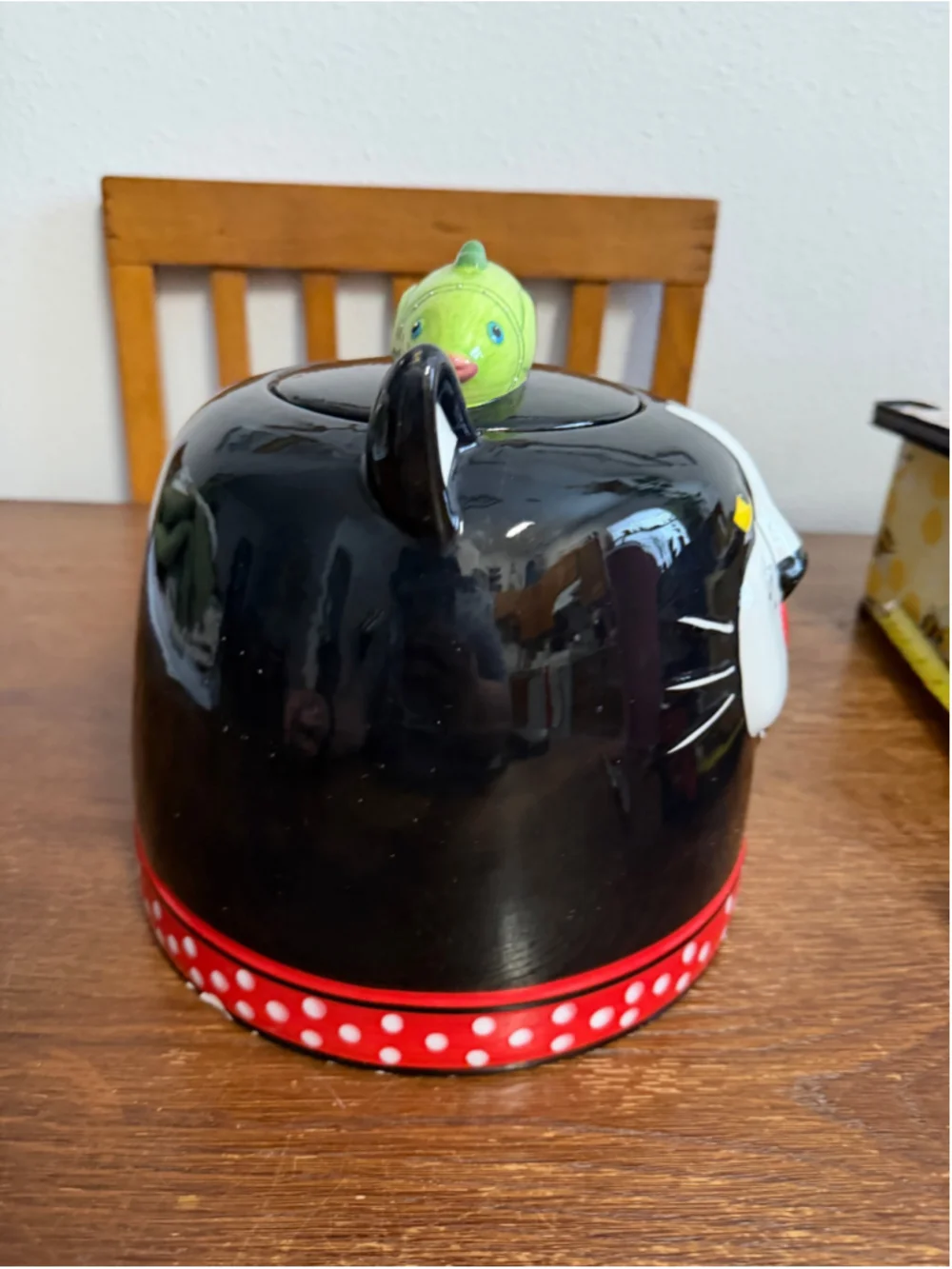 Carol Eldridge Black Cat Cookie Jar Fish Lid Unique Products Ceramic Vintage Can